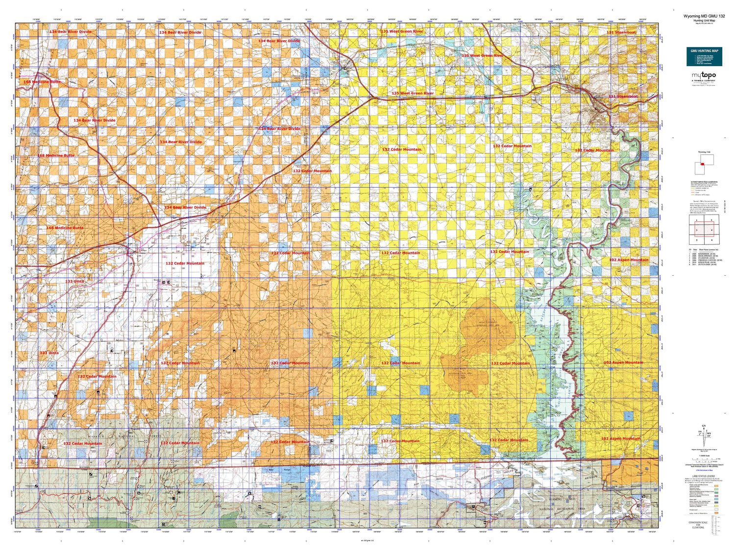 Wyoming Mule Deer GMU 132 Map Image