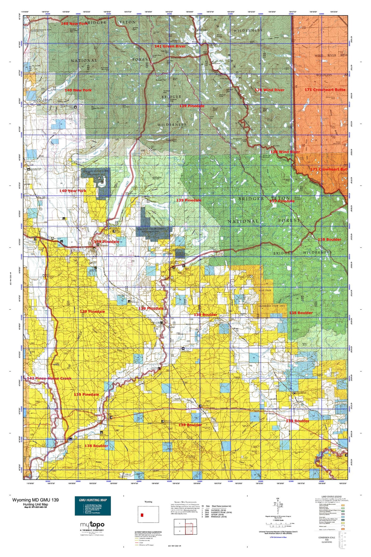 Wyoming Mule Deer GMU 139 Map Image