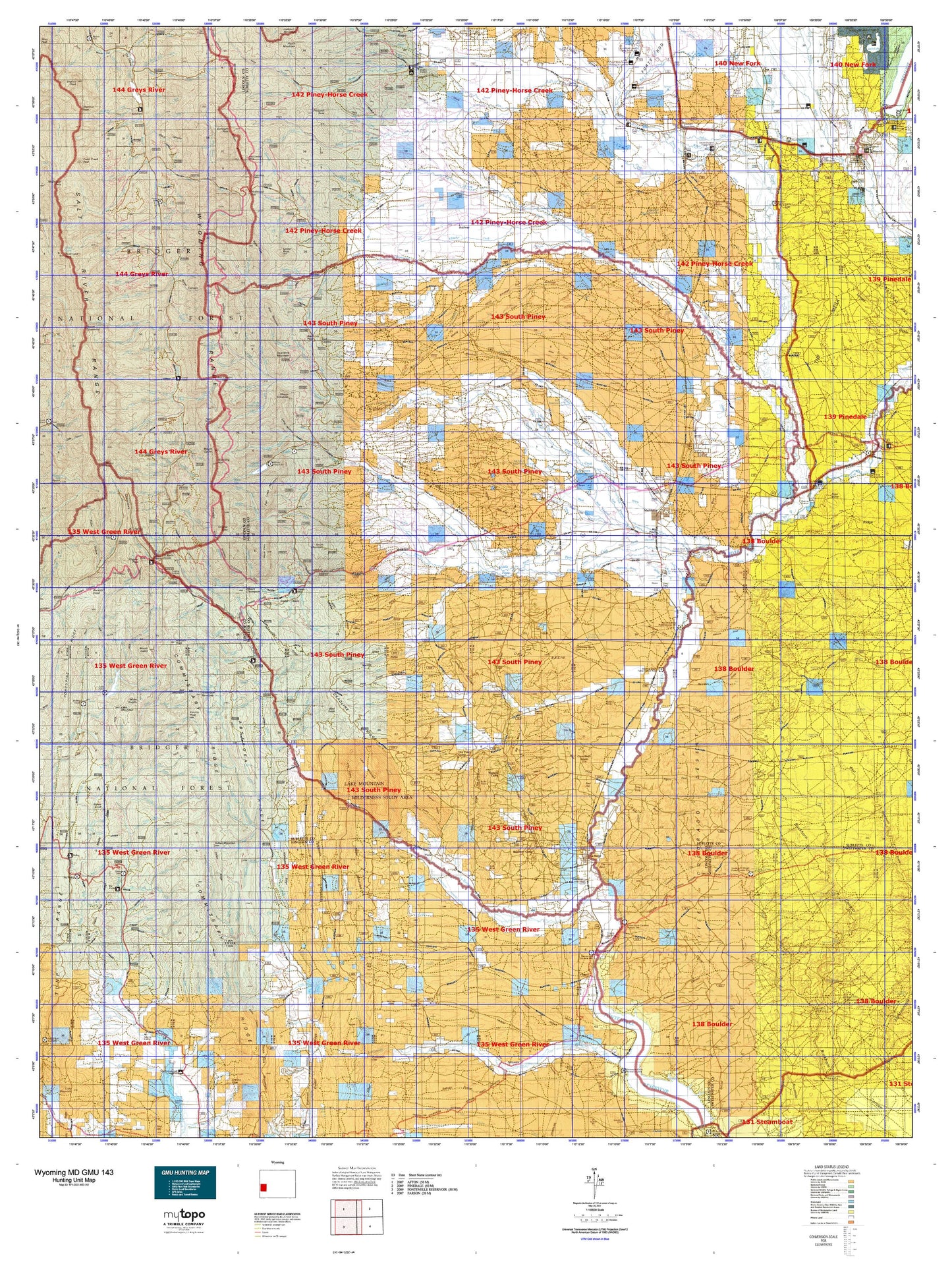 Wyoming Mule Deer GMU 143 Map Image