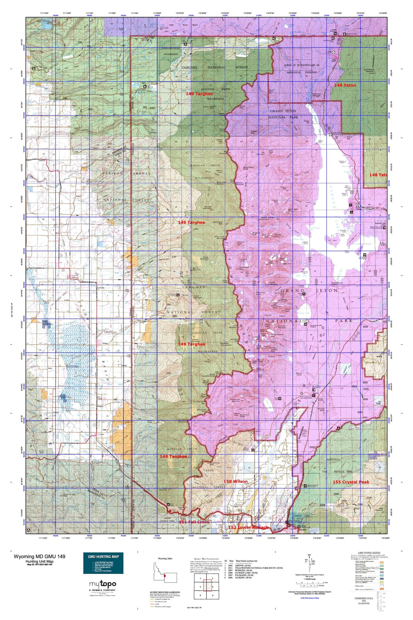 Wyoming Mule Deer GMU 149 Map Image