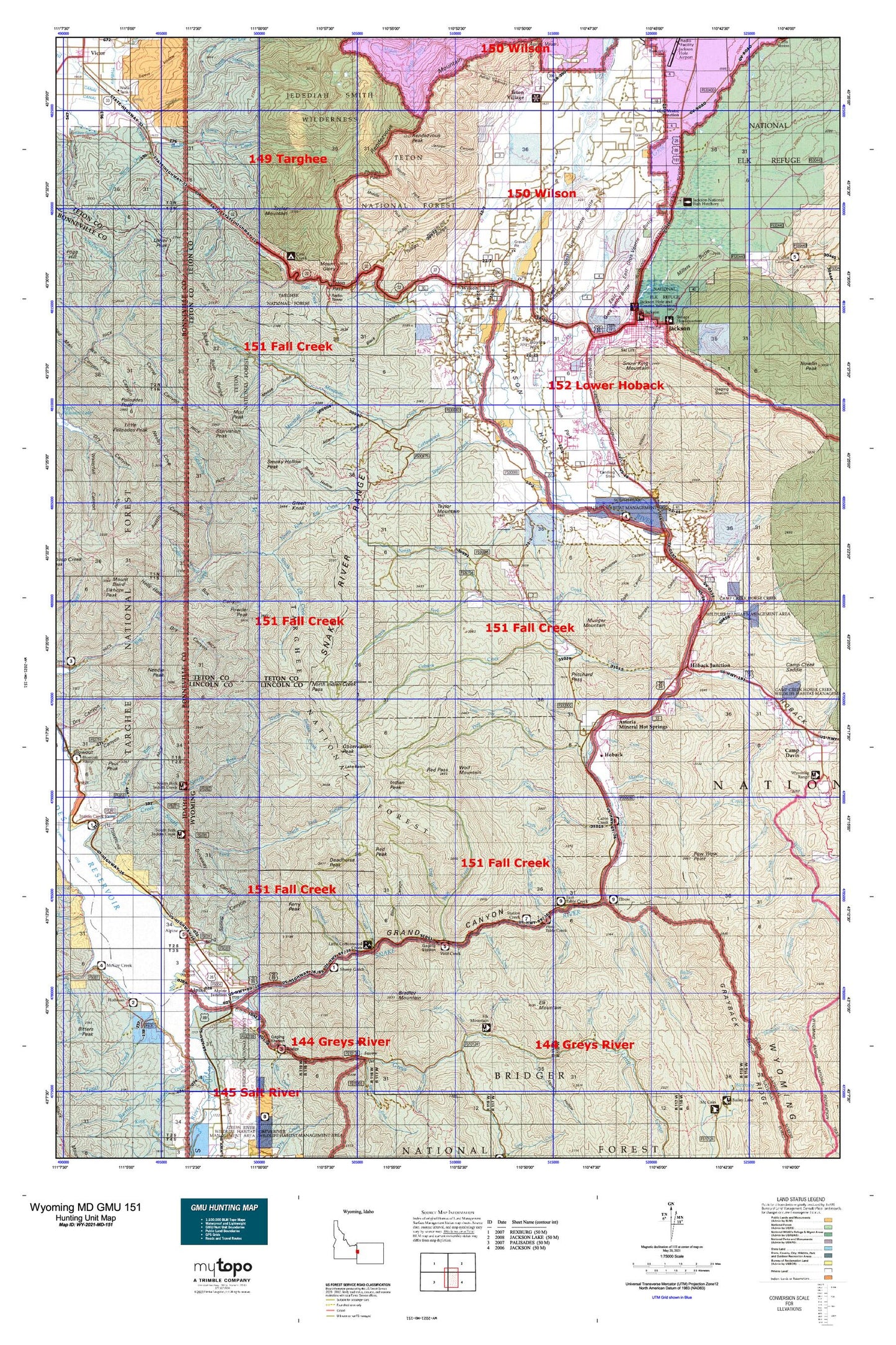 Wyoming Mule Deer GMU 151 Map Image