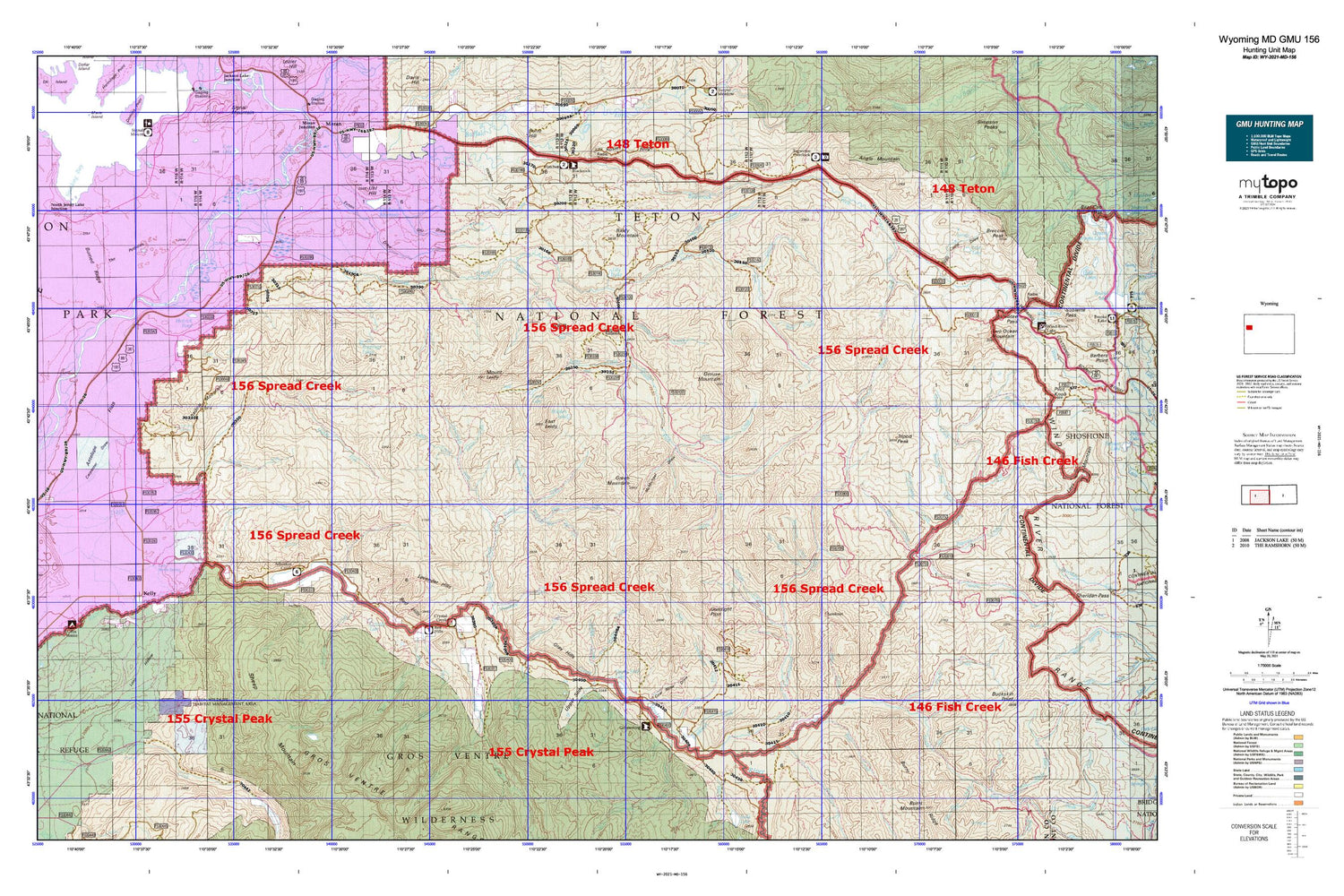 Wyoming Mule Deer GMU 156 Map Image