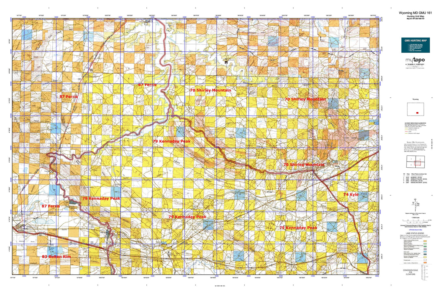 Wyoming Mule Deer GMU 161 Map Image