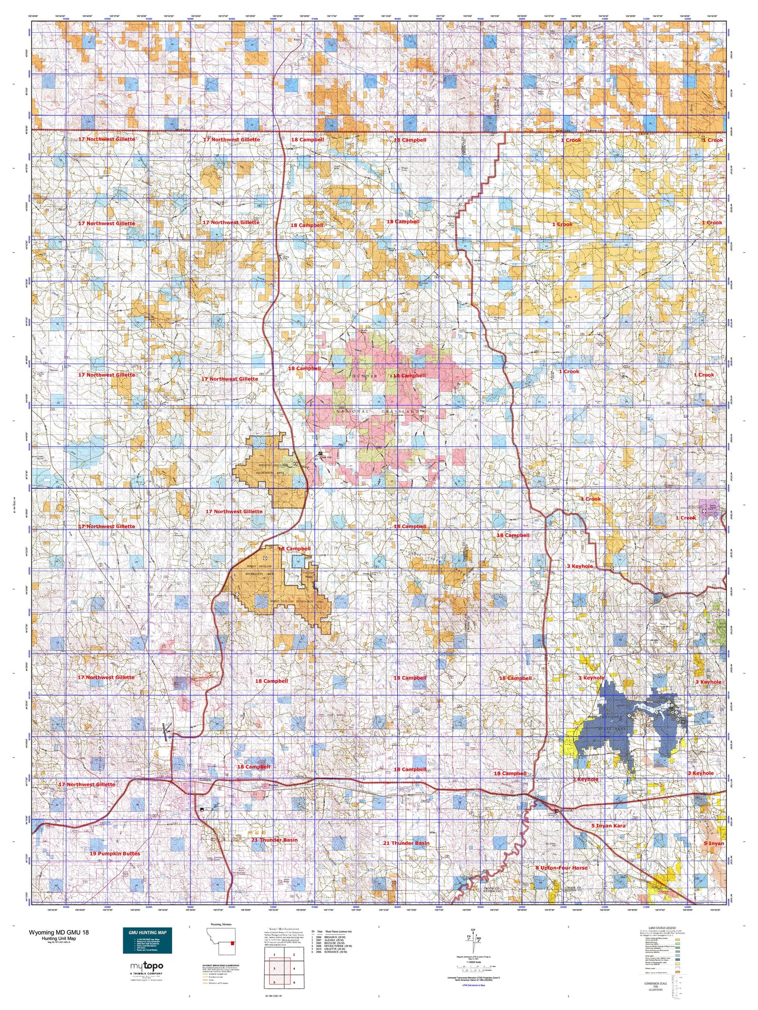 Wyoming Mule Deer GMU 18 Map Image