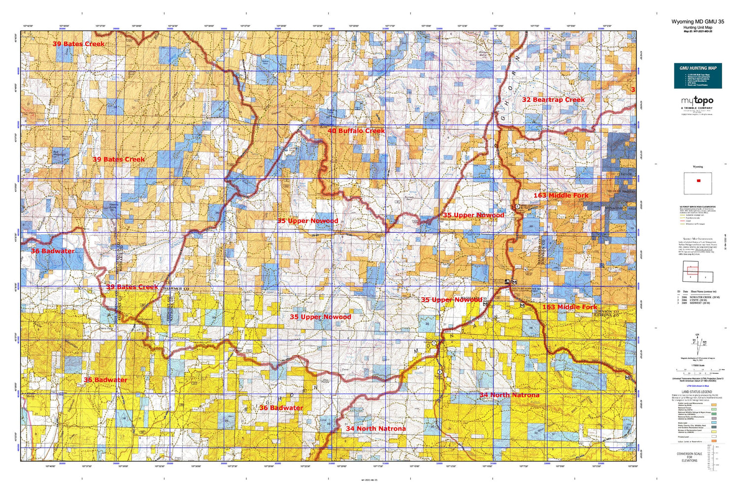 Wyoming Mule Deer GMU 35 Map Image