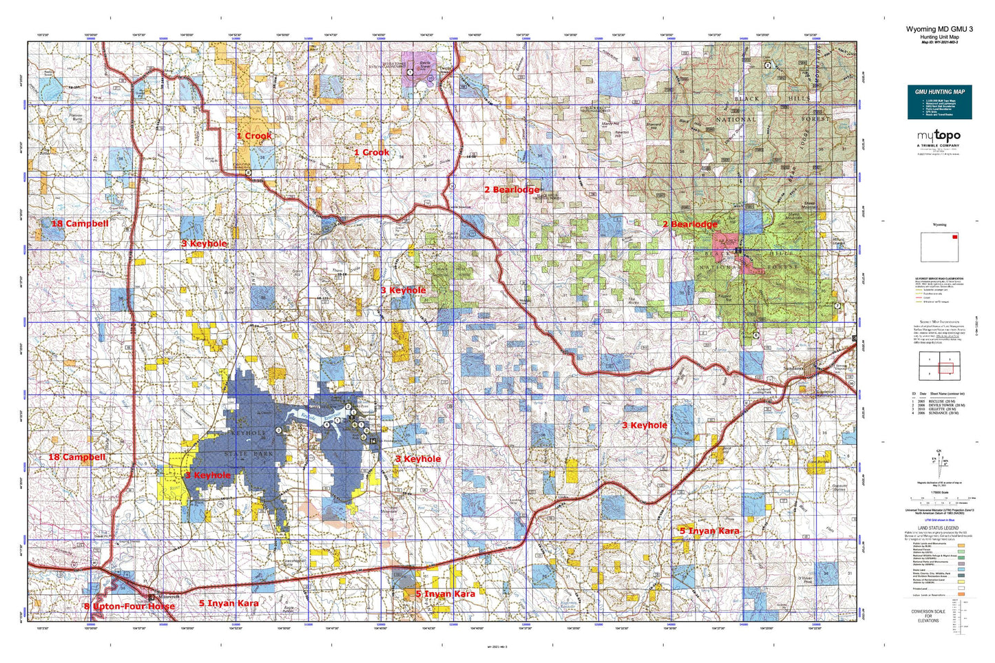 Wyoming Mule Deer GMU 3 Map Image