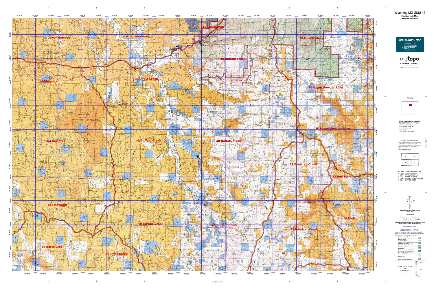 Wyoming Mule Deer GMU 42 Map Image