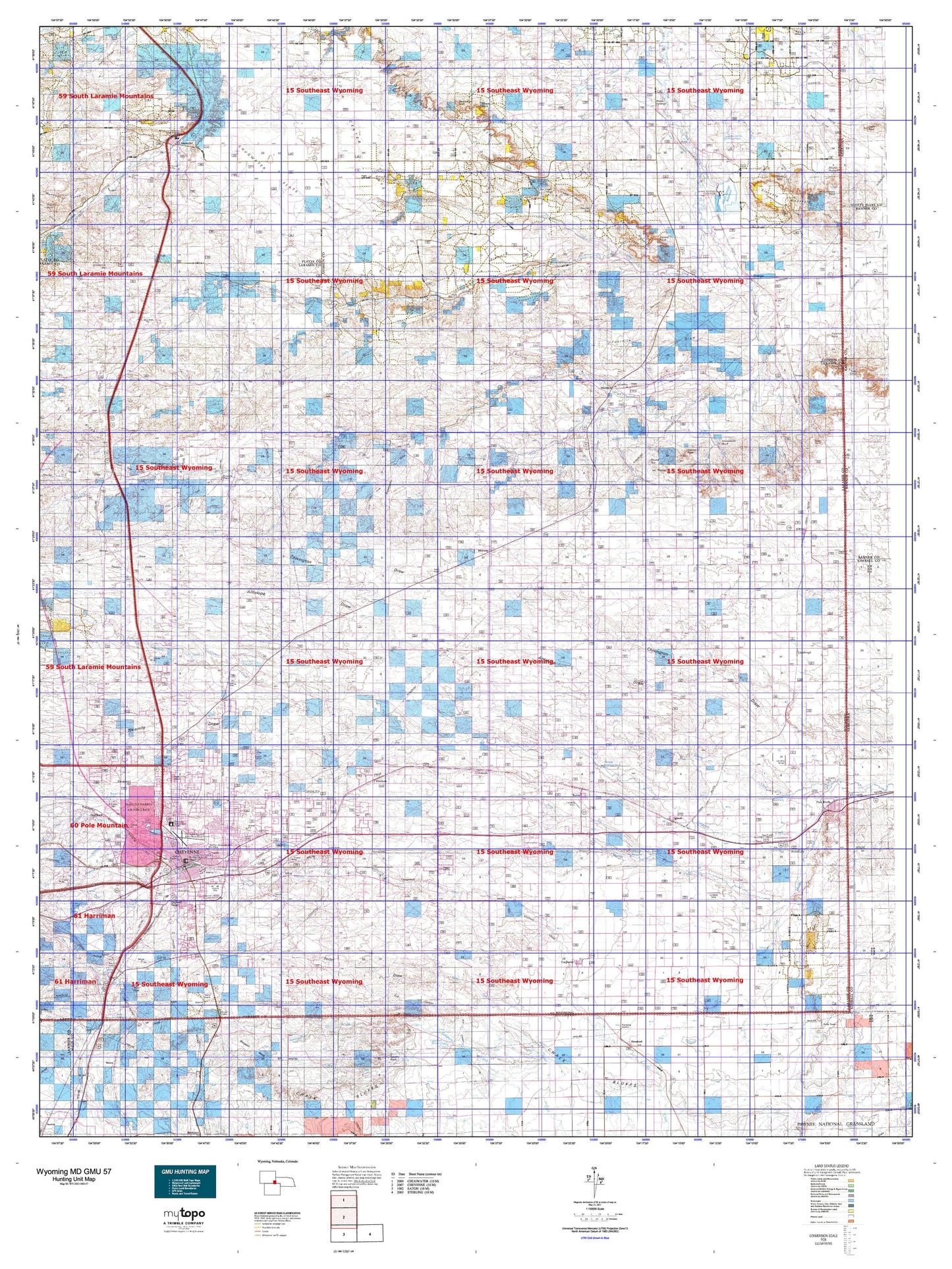 Wyoming Mule Deer GMU 57 Map Image