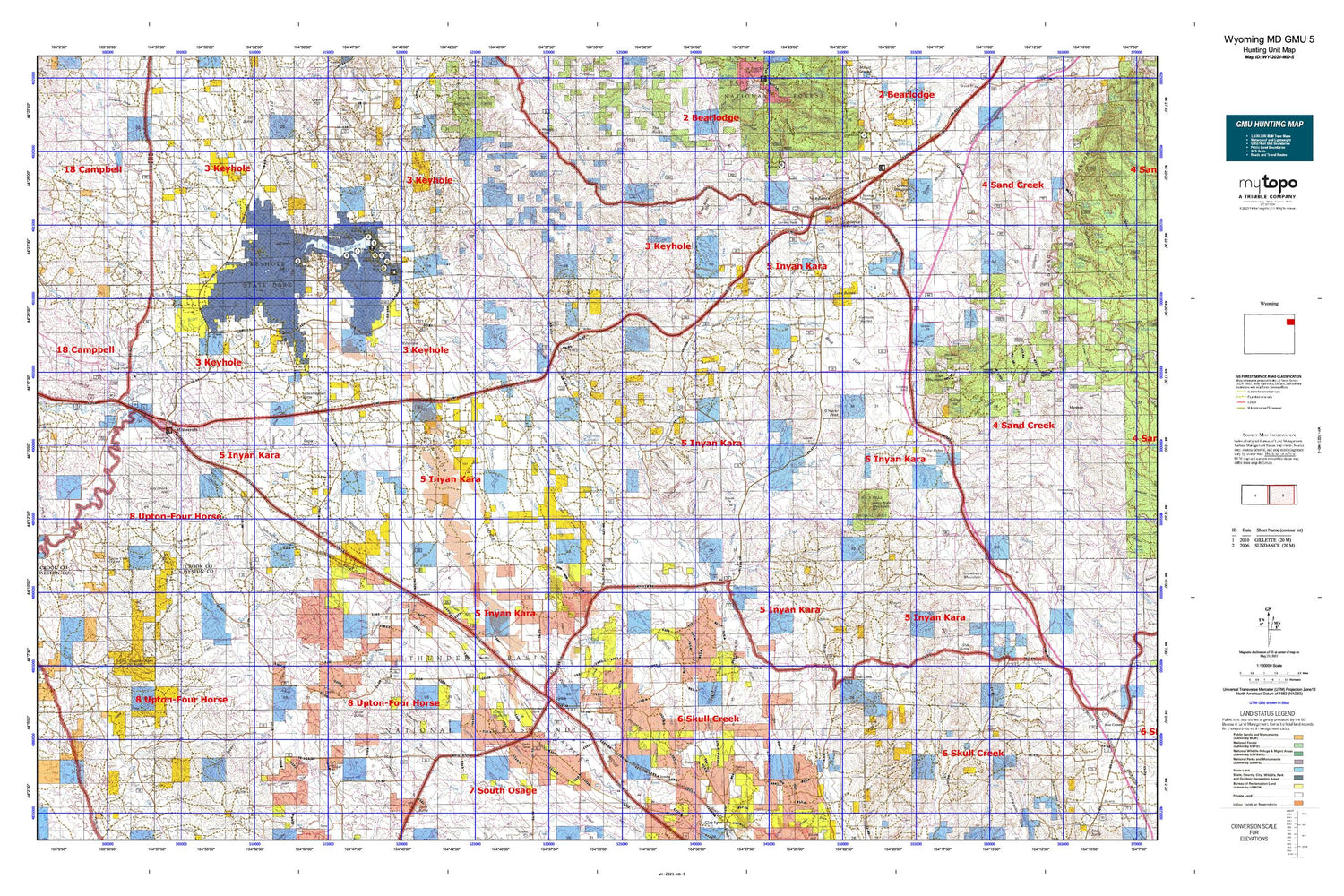 Wyoming Mule Deer GMU 5 Map Image