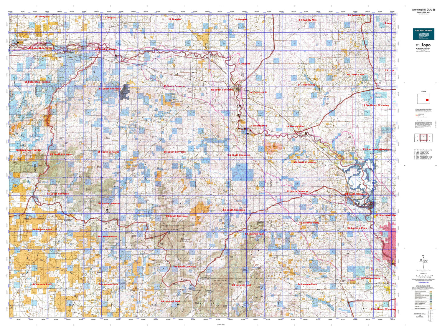 Wyoming Mule Deer GMU 65 Map Image