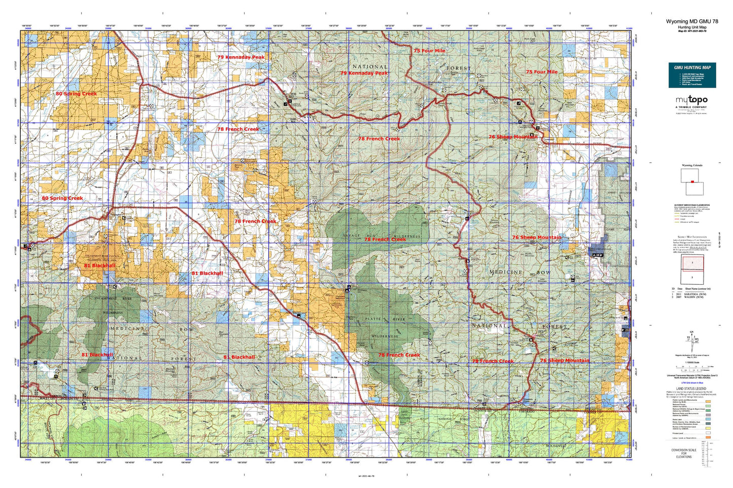 Wyoming Mule Deer GMU 78 Map Image