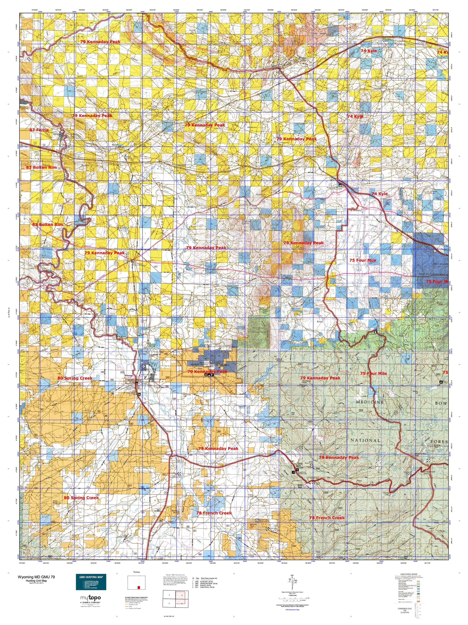 Wyoming Mule Deer GMU 79 Map Image