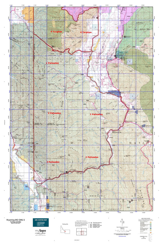 Wyoming Mountain Goat GMU 2 Map Image