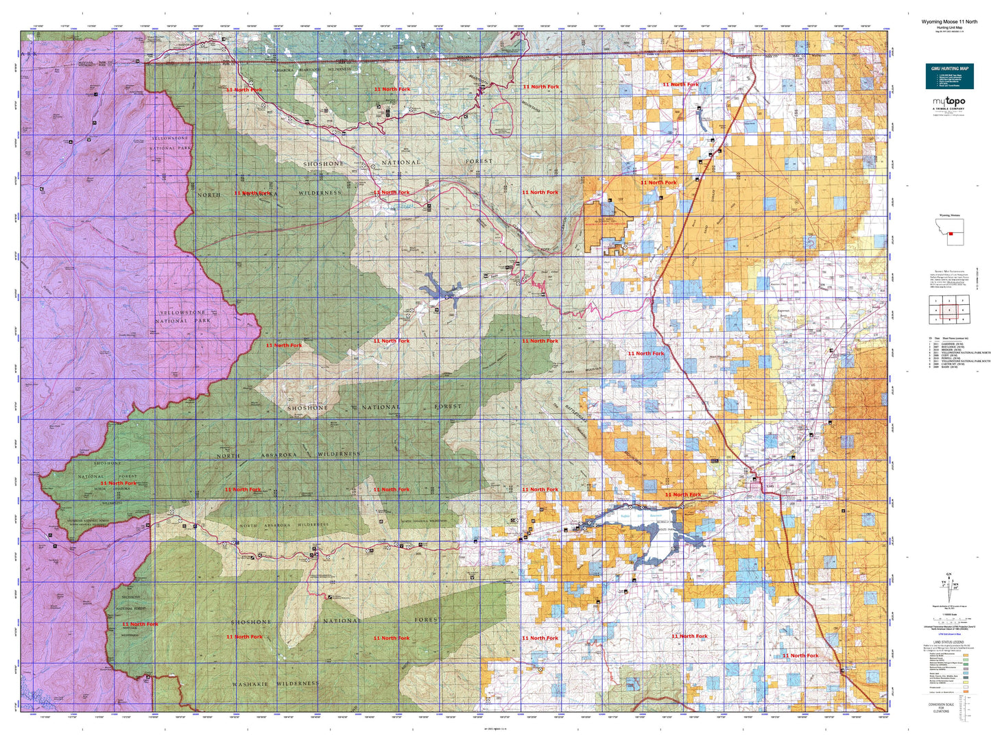 Wyoming Moose 11 North Map Image