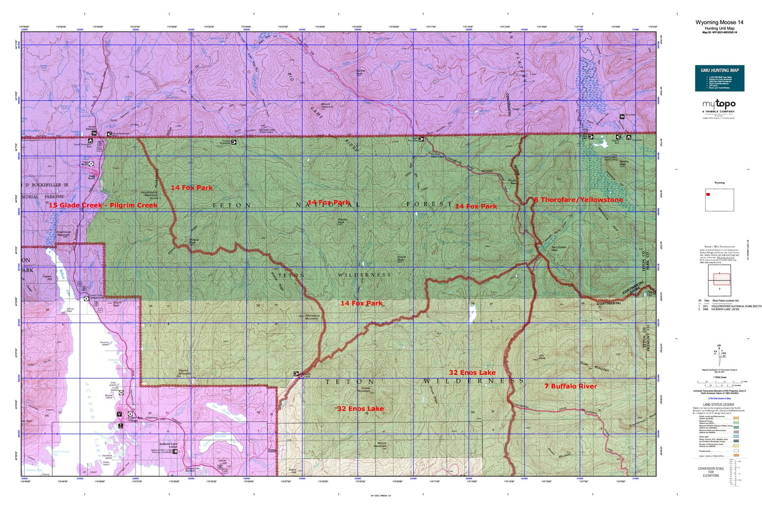 Wyoming Moose 14 Map Image