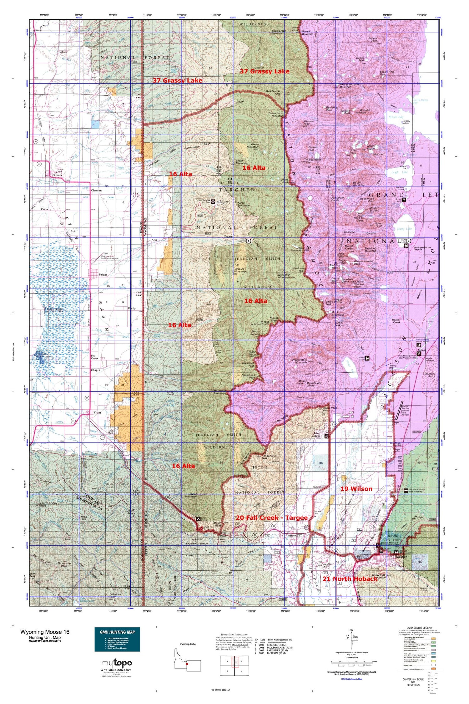 Wyoming Moose 16 Map Image