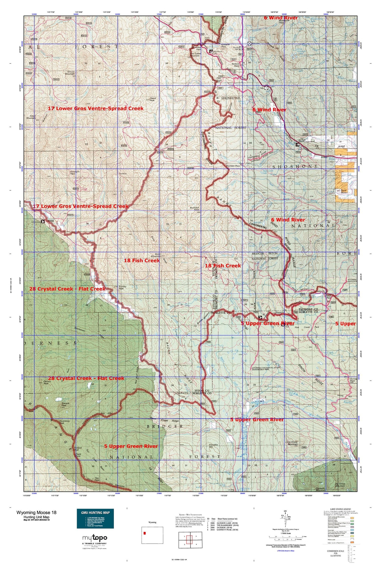 Wyoming Moose 18 Map Image