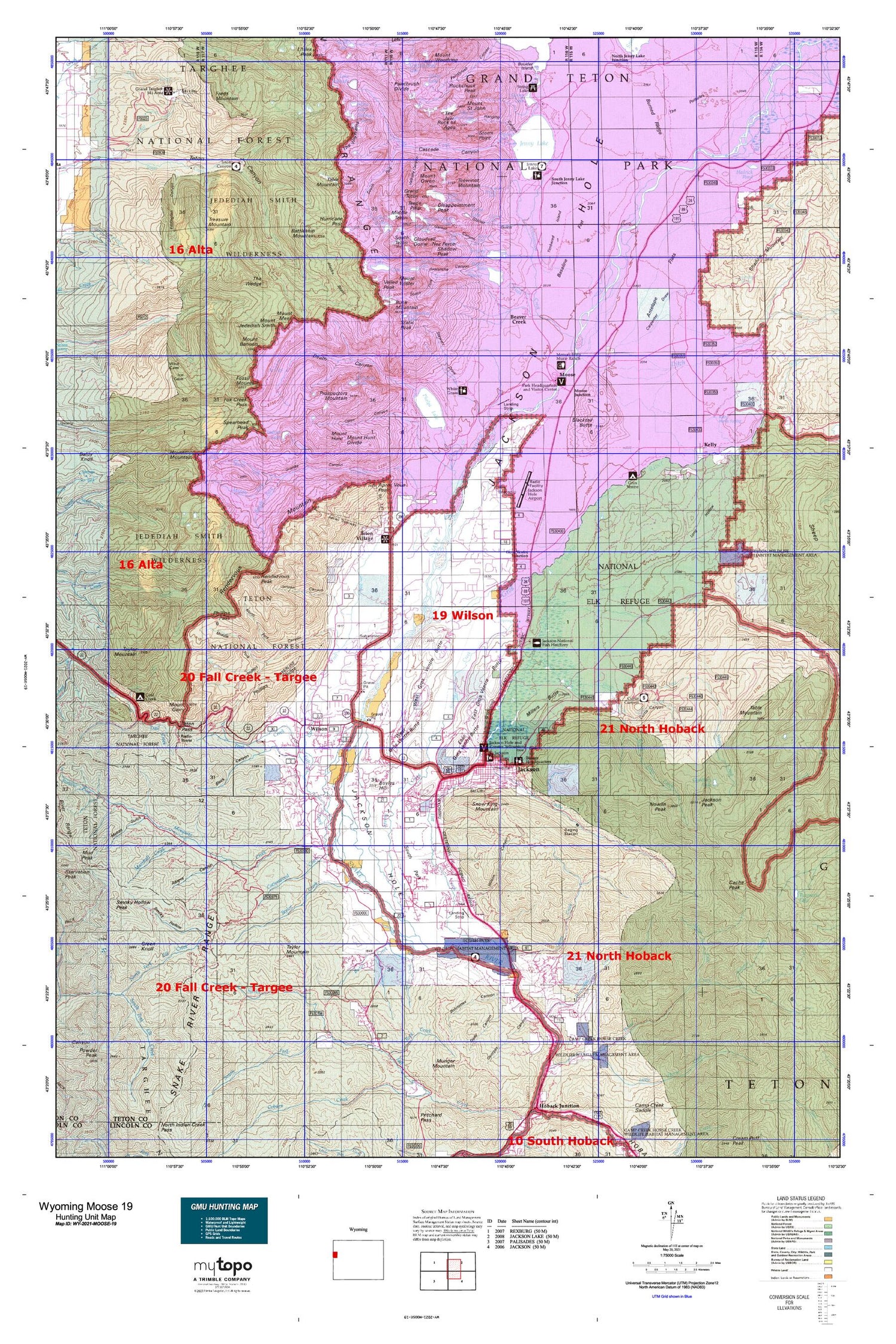 Wyoming Moose 19 Map Image