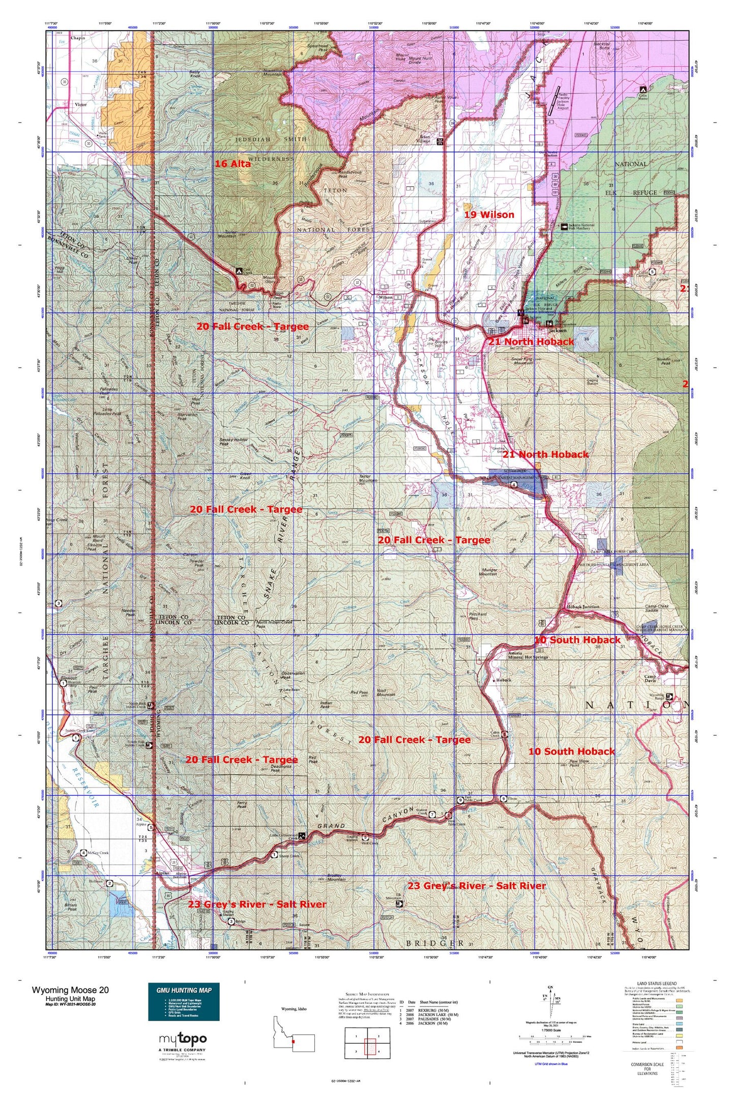 Wyoming Moose 20 Map Image