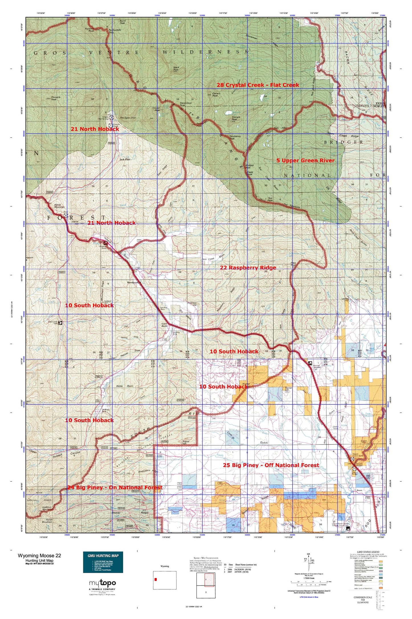 Wyoming Moose 22 Map Image