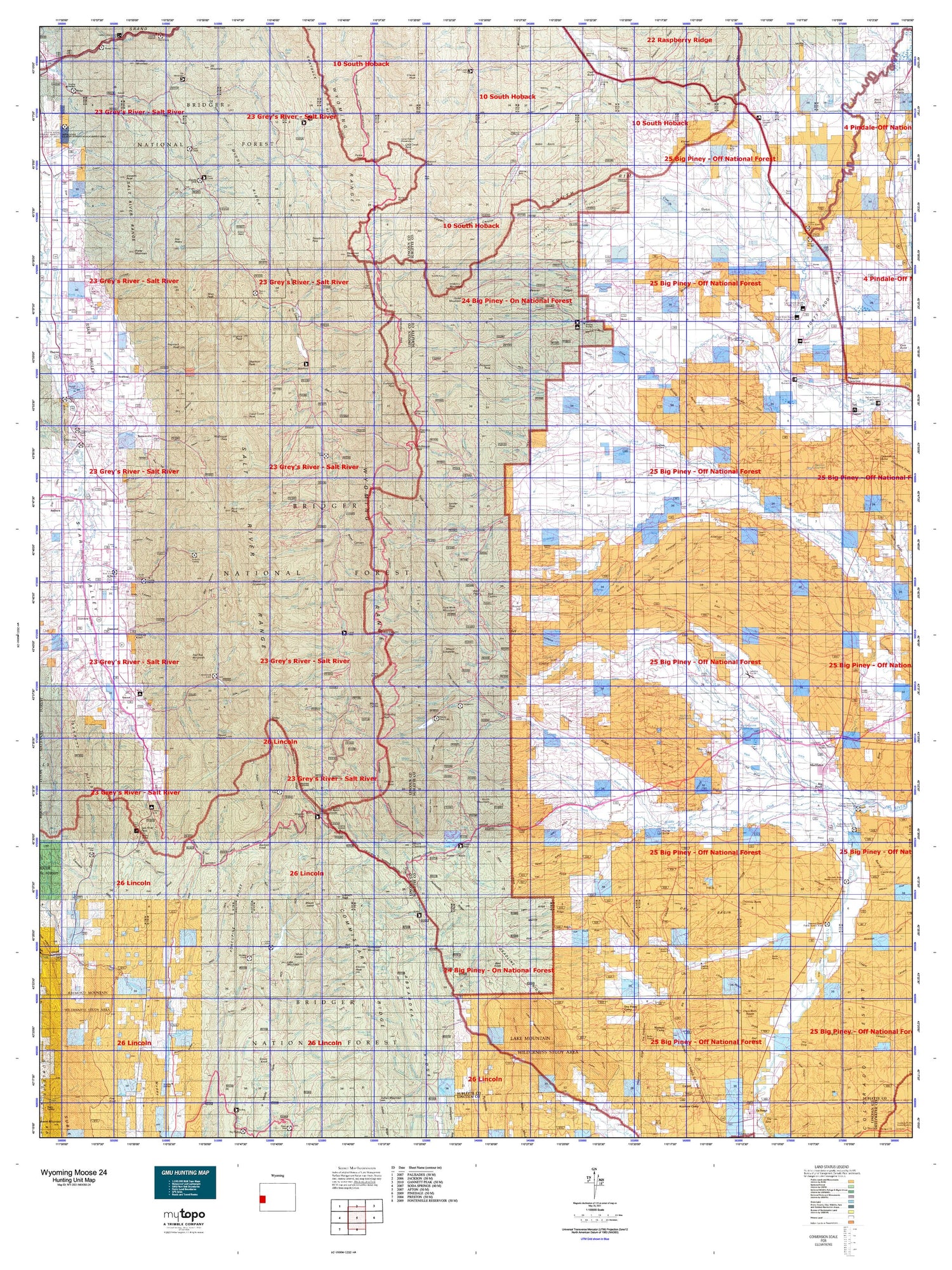 Wyoming Moose 24 Map Image