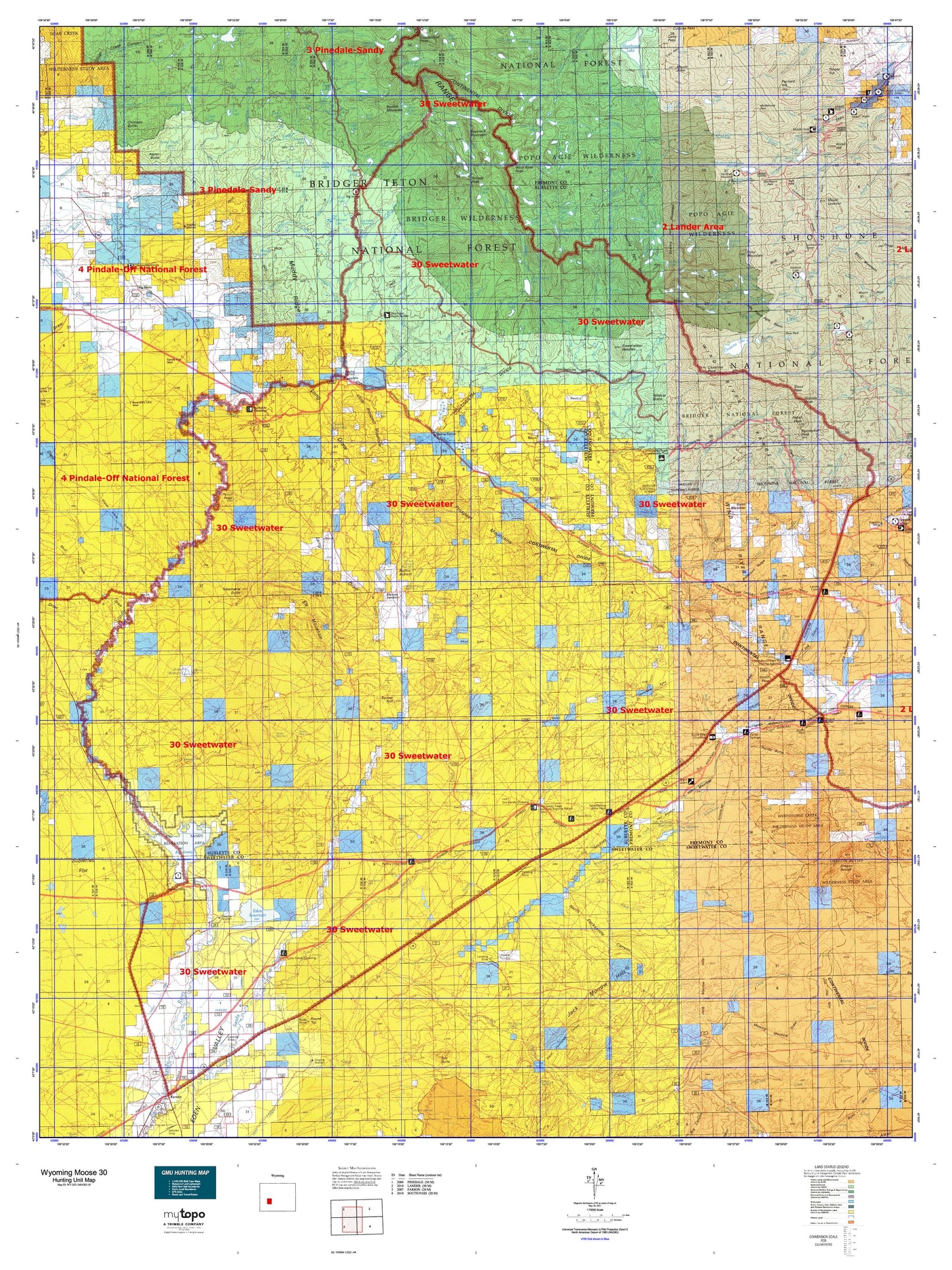 Wyoming Moose 30 Map Image