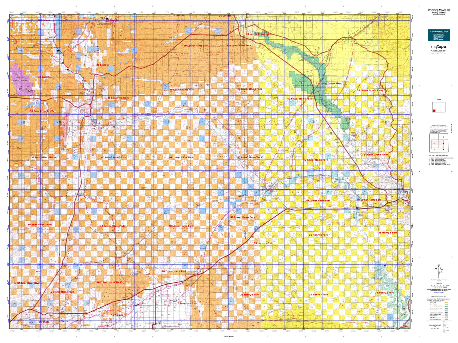 Wyoming Moose 40 Map Image