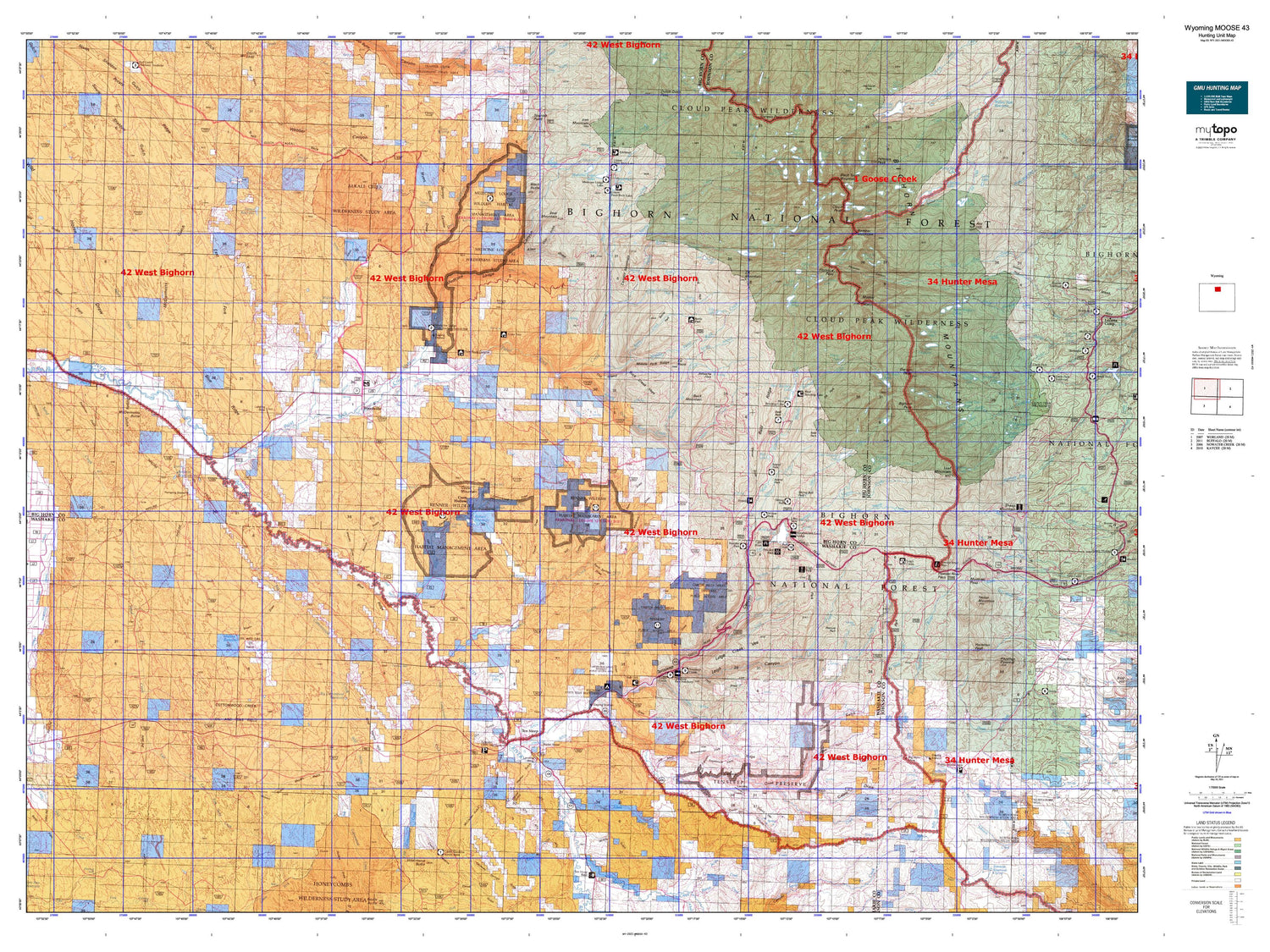 Wyoming Moose 43 Map Image