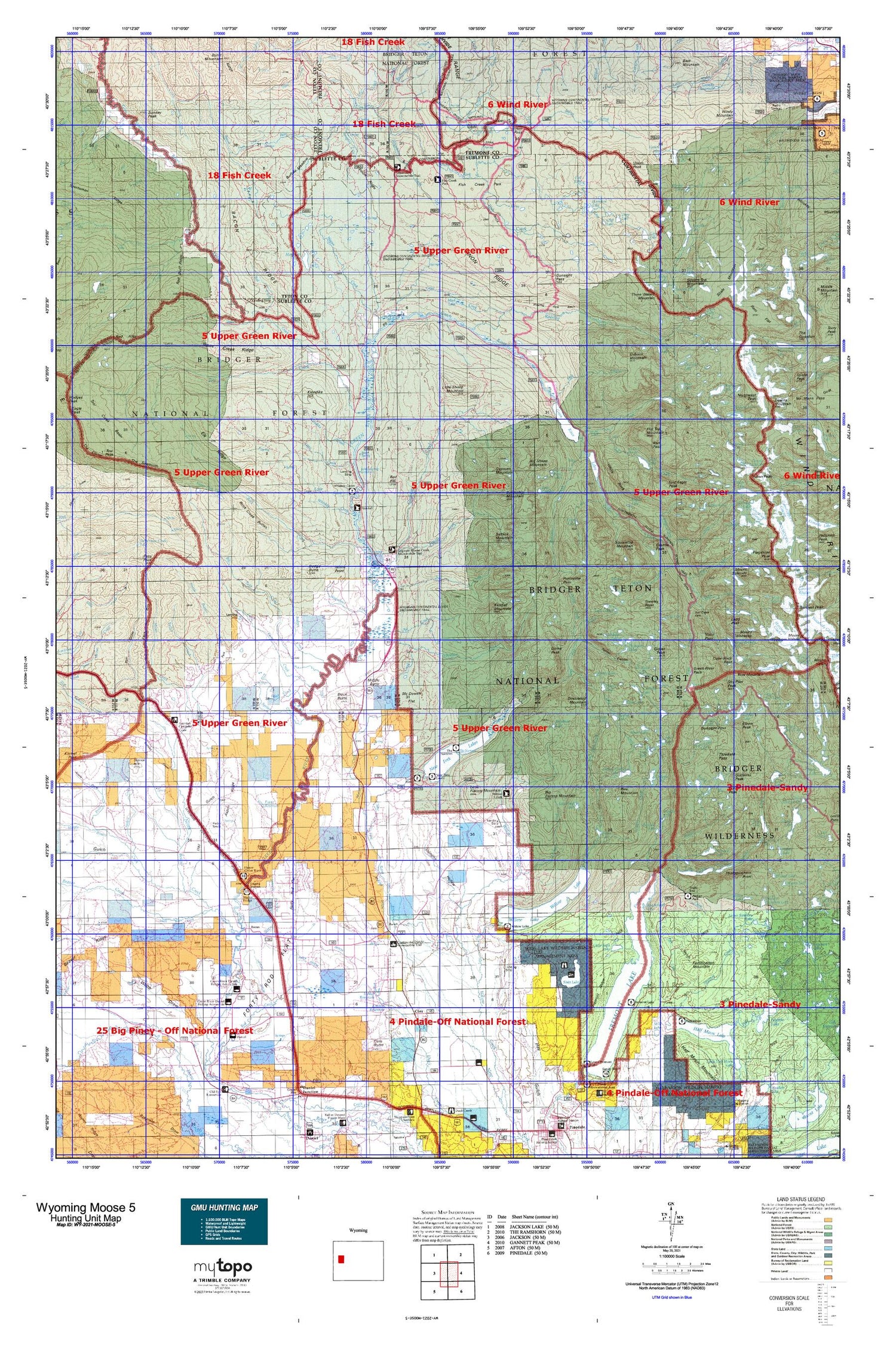 Wyoming Moose 5 Map Image