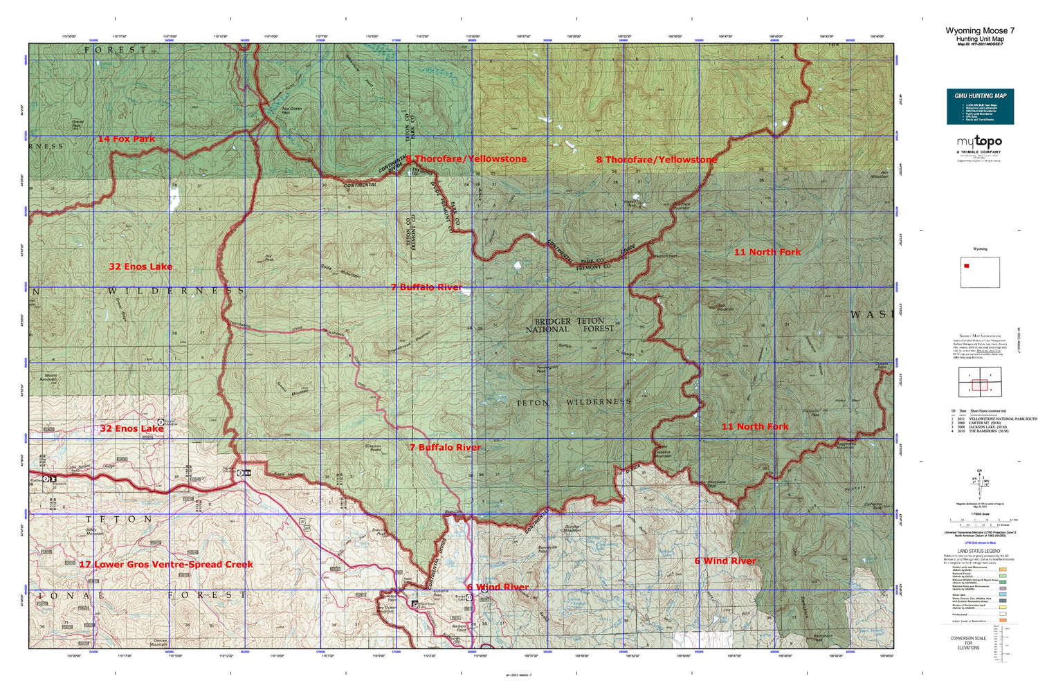Wyoming Moose 7 Map Image