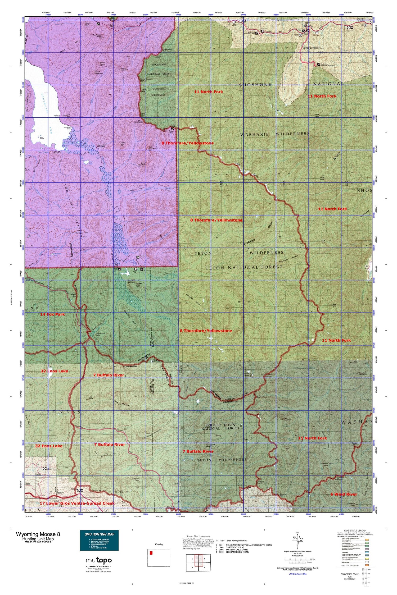 Wyoming Moose 8 Map Image