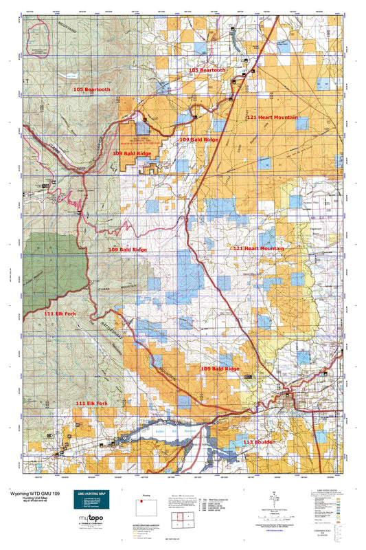 Wyoming Whitetail Deer GMU 109 Map Image