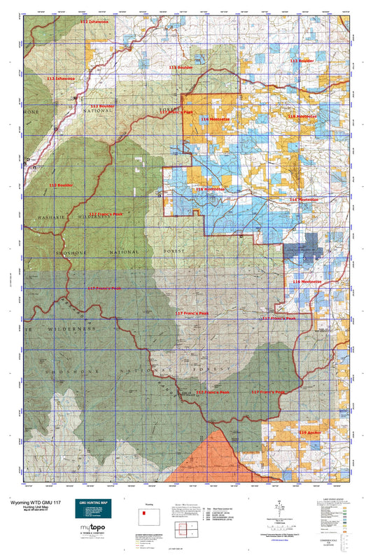 Wyoming Whitetail Deer GMU 117 Map Image