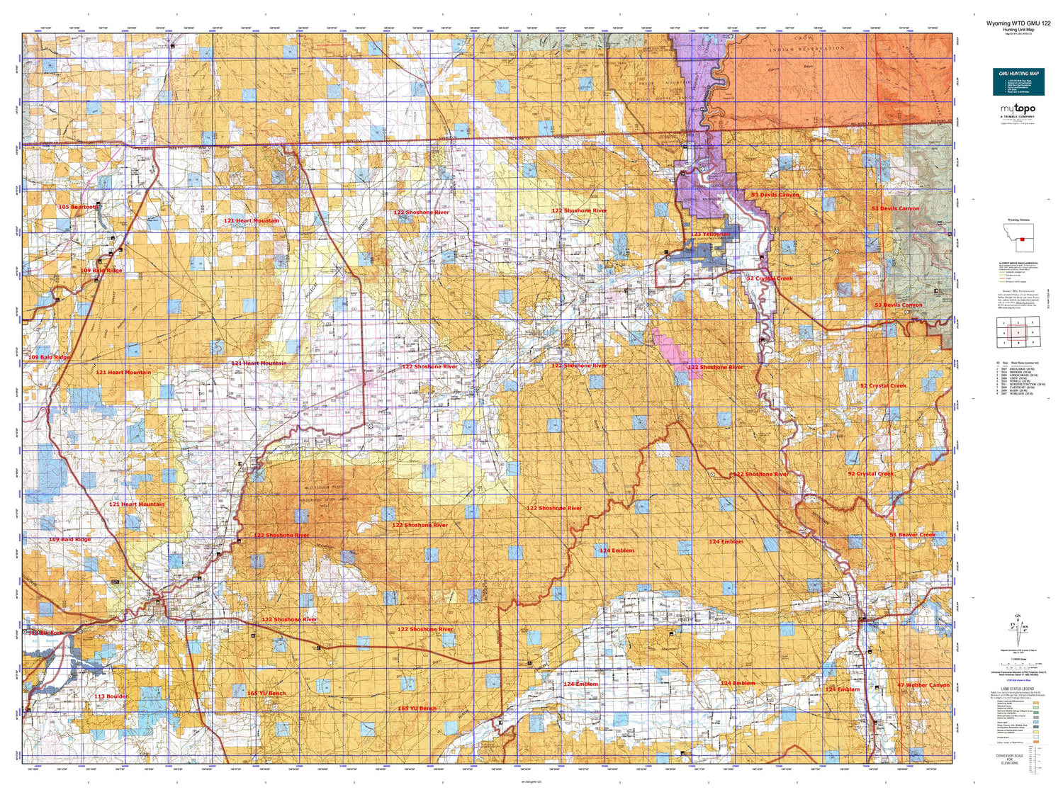 Wyoming Whitetail Deer GMU 122 Map Image