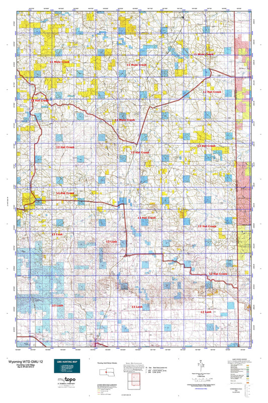 Wyoming Whitetail Deer GMU 12 Map Image