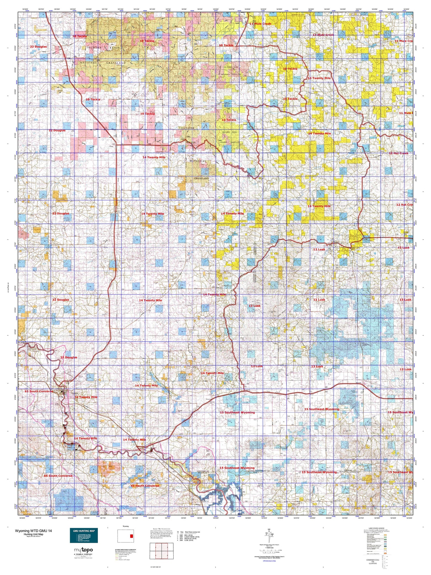 Wyoming Whitetail Deer GMU 14 Map Image