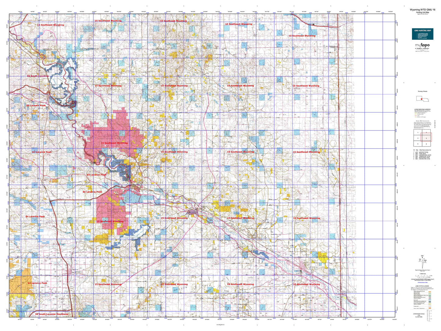 Wyoming Whitetail Deer GMU 16 Map Image