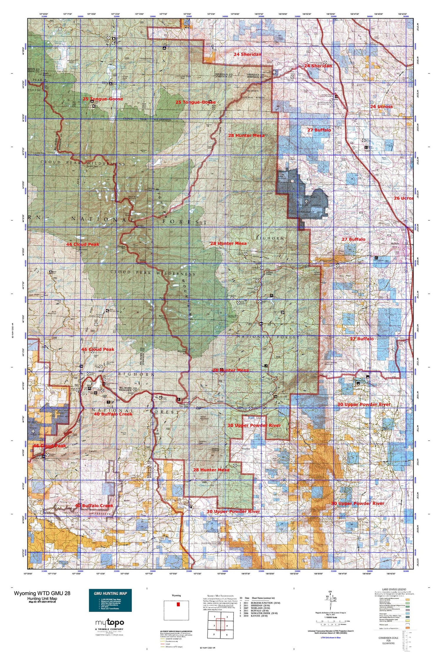 Wyoming Whitetail Deer GMU 28 Map Image