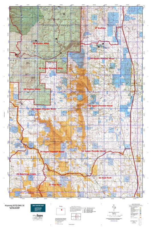 Wyoming Whitetail Deer GMU 30 Map Image