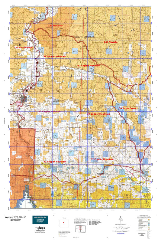 Wyoming Whitetail Deer GMU 37 Map Image