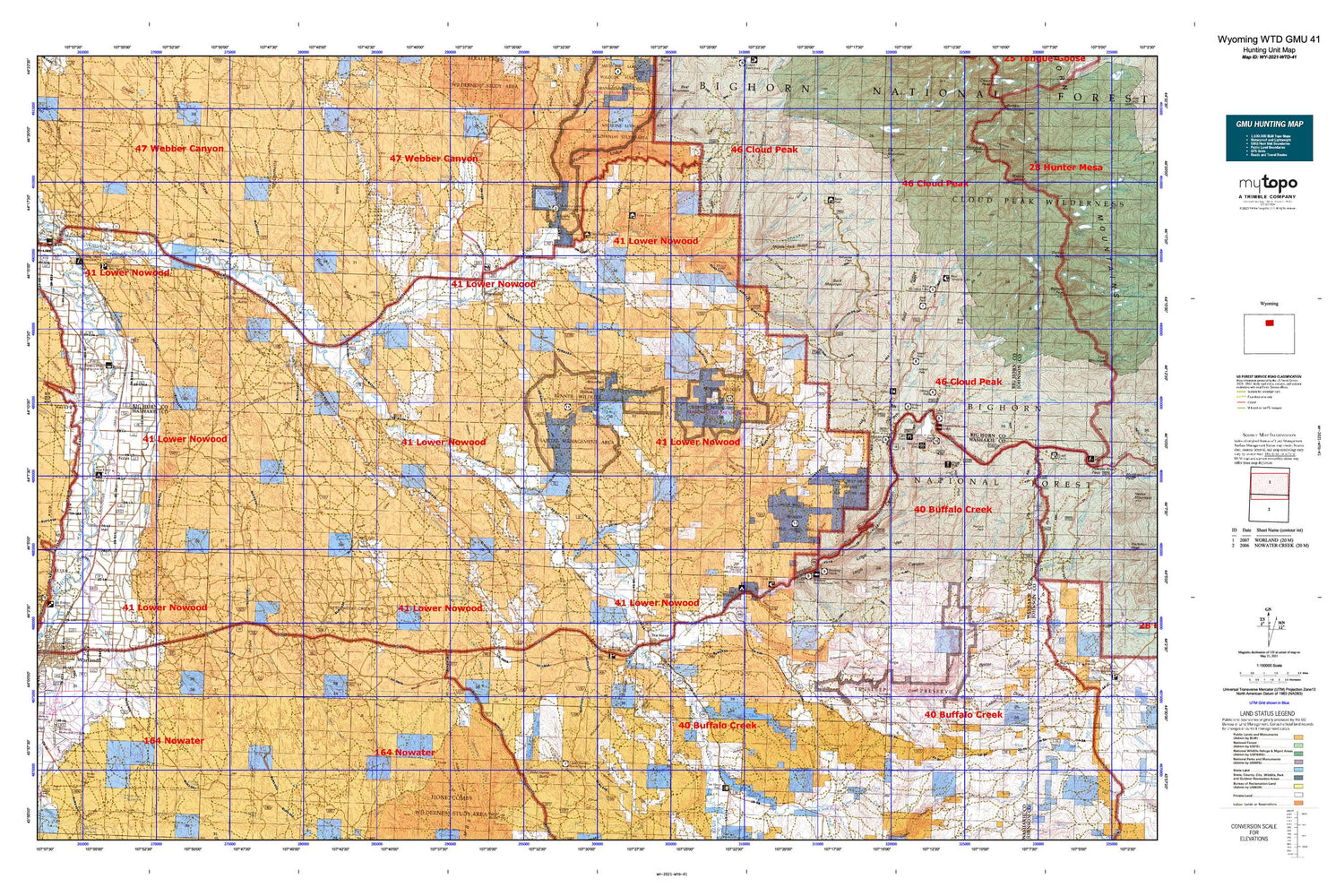 Wyoming Whitetail Deer GMU 41 Map Image