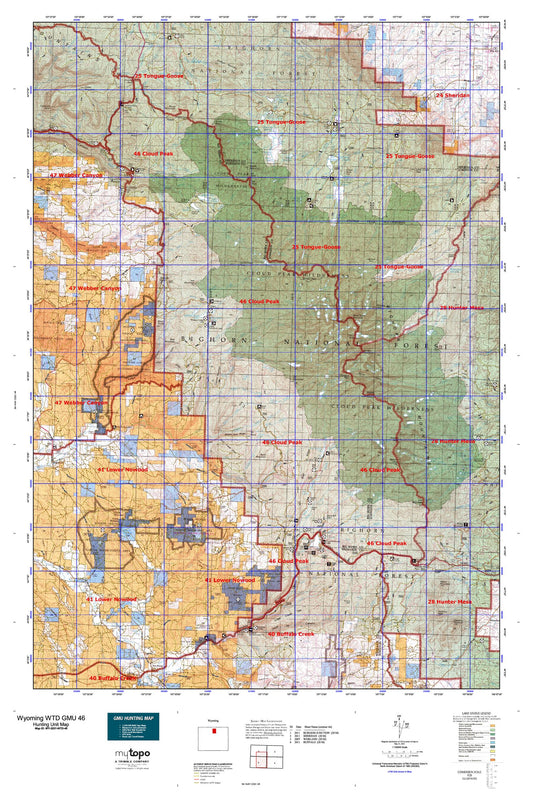 Wyoming Whitetail Deer GMU 46 Map Image