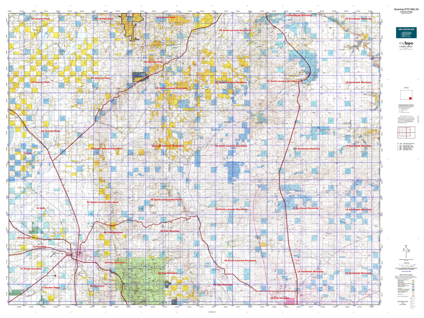 Wyoming Whitetail Deer GMU 59 Map Image