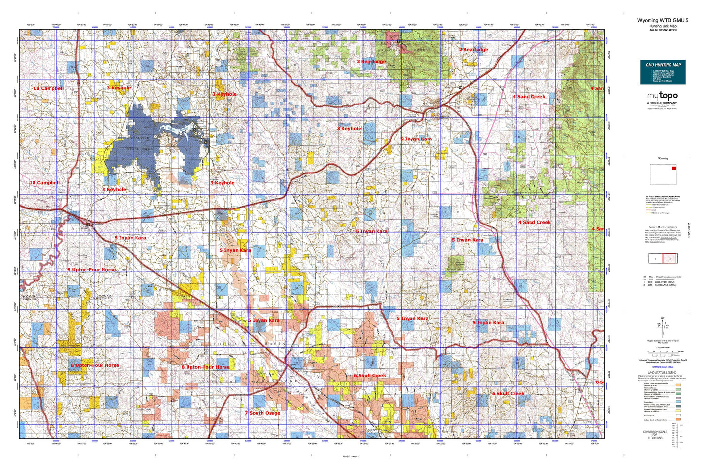 Wyoming Whitetail Deer GMU 5 Map Image