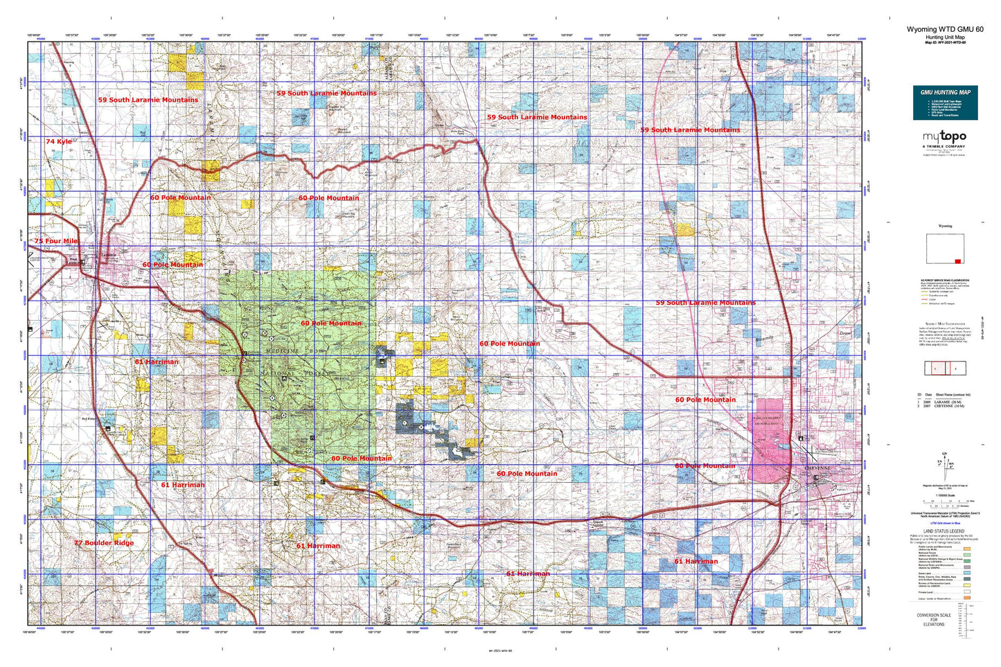 Wyoming Whitetail Deer GMU 60 Map Image