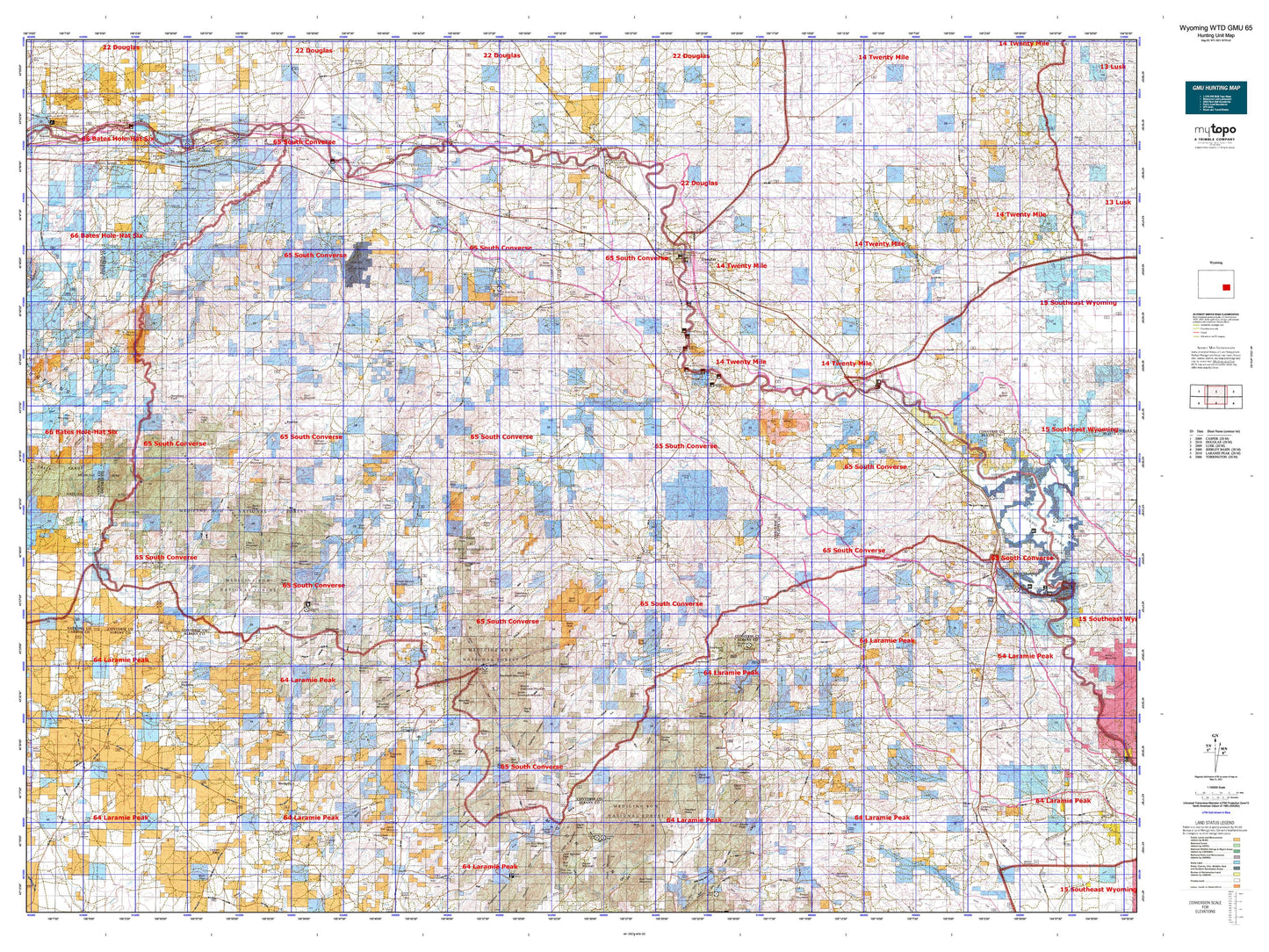 Wyoming Whitetail Deer GMU 65 Map Image