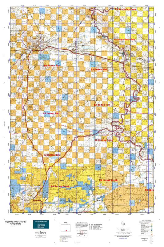 Wyoming Whitetail Deer GMU 83 Map Image