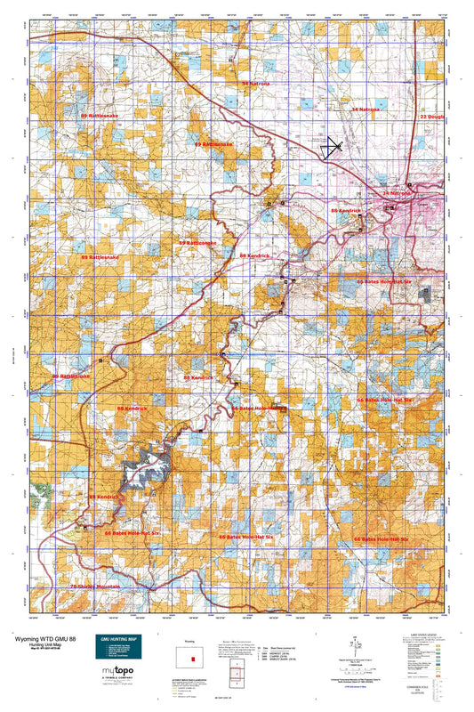 Wyoming Whitetail Deer GMU 88 Map Image
