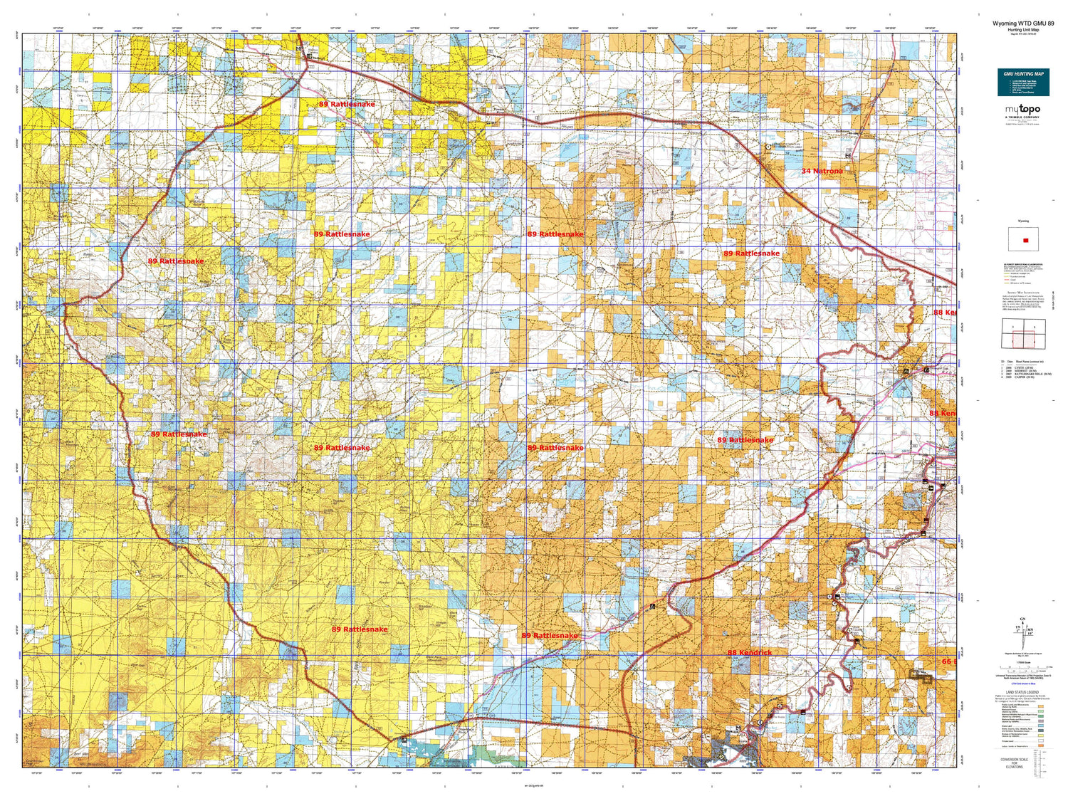 Wyoming Whitetail Deer GMU 89 Map Image