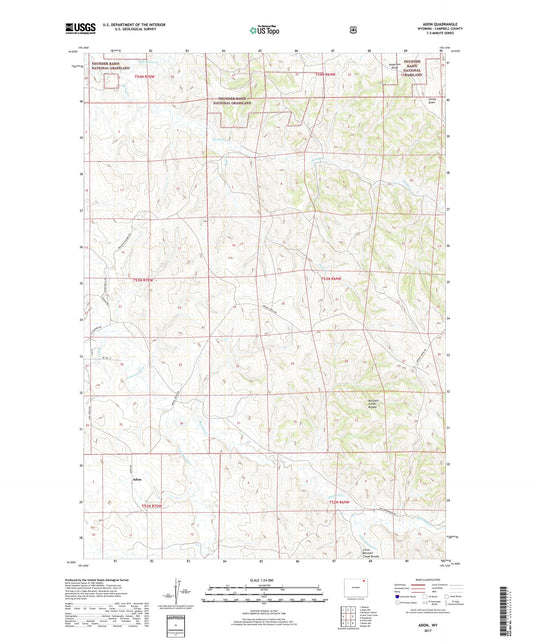 Adon Wyoming US Topo Map Image